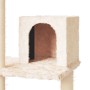 Rascador para gatos con postes de sisal color crema 119 cm de vidaXL, Mobiliario para gatos - Ref: Foro24-171518, Precio: 46,...