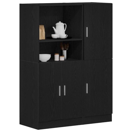 Mueble de cocina 2 piezas madera contrachapada negro en Estanterías | Comprar online en Foru.es