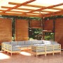 Juego de muebles de jardín 13 pzas y cojines madera pino gris de vidaXL, Conjuntos de jardín - Ref: Foro24-3097282, Precio: 9...