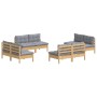 Juego de muebles de jardín 8 pzas y cojines madera pino gris de vidaXL, Conjuntos de jardín - Ref: Foro24-3096039, Precio: 55...