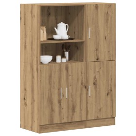 Set de muebles cocina 2 pzas madera ingeniería roble artesanal en Estanterías | Comprar online en Foru.es