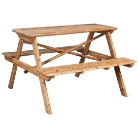 Mesa de pícnic de bambú 115x115x81 cm de vidaXL, Mesas de jardín - Ref: Foro24-341754, Precio: 139,04 €, Descuento: %