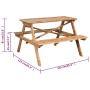 Mesa de pícnic de bambú 115x115x81 cm de vidaXL, Mesas de jardín - Ref: Foro24-341754, Precio: 139,04 €, Descuento: %