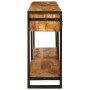 Mesas consola con cajón 2 pcs Marrón Madera de mango maciza en Mesas consola | Comprar online en Foru.es