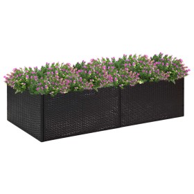 Jardinera de ratán sintético negro 157x80x40 cm de vidaXL, Maceteros y jardineras - Ref: Foro24-319172, Precio: 89,89 €, Desc...