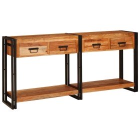 Mesas consola con cajón 2 pcs Marrón Madera de Acacia Sólida en Mesas consola | Comprar online en Foru.es