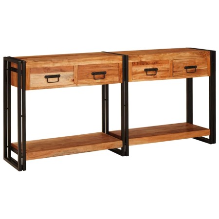 Mesas consola con cajón 2 pcs Marrón Madera de Acacia Sólida en Mesas consola | Comprar online en Foru.es