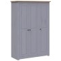Armario 3 puertas madera pino Panamá Range gris 118x50x171,5cm en Armarios roperos | Comprar online en Foru.es