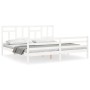 Estructura de cama con cabecero madera maciza blanco 200x200 cm de vidaXL, Camas y somieres - Ref: Foro24-3194982, Precio: 15...
