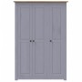 Armario 3 puertas madera pino Panamá Range gris 118x50x171,5cm en Armarios roperos | Comprar online en Foru.es