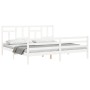 Estructura de cama con cabecero madera maciza blanco 200x200 cm de vidaXL, Camas y somieres - Ref: Foro24-3194982, Precio: 15...