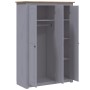 Armario 3 puertas madera pino Panamá Range gris 118x50x171,5cm en Armarios roperos | Comprar online en Foru.es