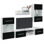 Muebles para TV 5 piezas con iluminación LED negra mate en Muebles TV | Comprar online en Foru.es