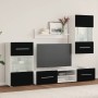 Muebles para TV 5 piezas con iluminación LED negra mate en Muebles TV | Comprar online en Foru.es