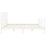 Estructura de cama con cabecero madera maciza blanco 200x200 cm de vidaXL, Camas y somieres - Ref: Foro24-3194982, Precio: 15...