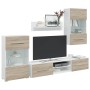 Muebles de TV 5 piezas con iluminación LED roble sonoma en Muebles TV | Comprar online en Foru.es