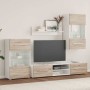 Muebles de TV 5 piezas con iluminación LED roble sonoma en Muebles TV | Comprar online en Foru.es
