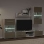 Muebles para TV 5 piezas con iluminación LED gris piedra en Muebles TV | Comprar online en Foru.es