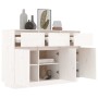 Aparador de madera maciza de pino blanco 110x34x75 cm de vidaXL, Aparadores - Ref: Foro24-813815, Precio: 150,60 €, Descuento: %