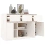 Aparador de madera maciza de pino blanco 110x34x75 cm de vidaXL, Aparadores - Ref: Foro24-813815, Precio: 145,18 €, Descuento: %