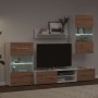 Muebles de TV 5 piezas con iluminación LED roble artesanal en Muebles TV | Comprar online en Foru.es