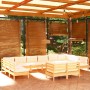 Muebles de jardín 12 piezas y cojines madera maciza de pino de vidaXL, Conjuntos de jardín - Ref: Foro24-3097271, Precio: 957...