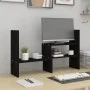 Soporte para monitor madera maciza pino negro (39-72)x17x43 cm de vidaXL, Bases y elevadores para ordenadores - Ref: Foro24-8...
