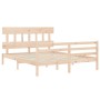 Estructura de cama con cabecero madera maciza 160x200 cm de vidaXL, Camas y somieres - Ref: Foro24-3195166, Precio: 135,06 €,...