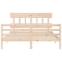 Estructura de cama con cabecero madera maciza 160x200 cm de vidaXL, Camas y somieres - Ref: Foro24-3195166, Precio: 135,06 €,...