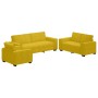 Juego de sofás con cojines 3 piezas terciopelo amarillo en Sofás | Comprar online en Foru.es