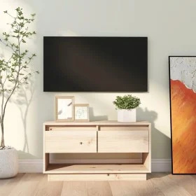 Mueble de TV de madera maciza de pino 74x34x40 cm de vidaXL, Muebles TV - Ref: Foro24-813839, Precio: 42,91 €, Descuento: %