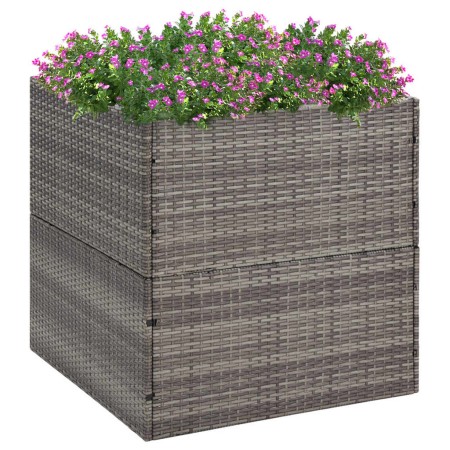 Jardinera ratán sintético gris 80x80x80 cm de vidaXL, Maceteros y jardineras - Ref: Foro24-319177, Precio: 112,43 €, Descuent...
