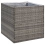 Jardinera ratán sintético gris 80x80x80 cm de vidaXL, Maceteros y jardineras - Ref: Foro24-319177, Precio: 112,43 €, Descuent...