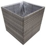 Jardinera ratán sintético gris 80x80x80 cm de vidaXL, Maceteros y jardineras - Ref: Foro24-319177, Precio: 112,43 €, Descuent...