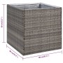 Jardinera ratán sintético gris 80x80x80 cm de vidaXL, Maceteros y jardineras - Ref: Foro24-319177, Precio: 112,43 €, Descuent...