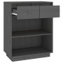 Mesa consola de madera maciza de pino gris 60x34x75 cm de vidaXL, Aparadores - Ref: Foro24-813836, Precio: 62,50 €, Descuento: %