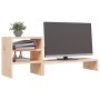 Soporte para monitor madera maciza de pino 81x20x30 cm de vidaXL, Bases y elevadores para ordenadores - Ref: Foro24-813994, P...