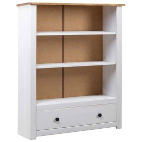 Librería de madera maciza pino estilo Panamá blanco 80x35x110 cm en Librerías y estanterías | Comprar online en Foru.es