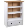 Librería de madera maciza pino estilo Panamá blanco 80x35x110 cm en Librerías y estanterías | Comprar online en Foru.es