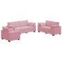 Juego de sofás con cojines 3 piezas terciopelo rosa en Sofás | Comprar online en Foru.es