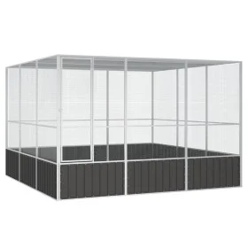 Anthracite galvanized steel bird cage 302.5x324.5x211.5 cm by vidaXL, Feet and bird cages - Ref: Foro24-171550, Price: 560,21...