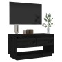 Mueble de TV de madera maciza de pino negro 74x34x40 cm de vidaXL, Muebles TV - Ref: Foro24-813843, Precio: 53,08 €, Descuent...