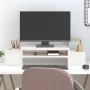 Soporte de monitor madera maciza de pino blanco 70x27,5x15 cm de vidaXL, Bases y elevadores para ordenadores - Ref: Foro24-81...
