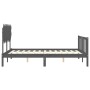 Estructura de cama matrimonio con cabecero madera maciza gris de vidaXL, Camas y somieres - Ref: Foro24-3193473, Precio: 153,...