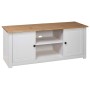 Mueble para TV madera de pino estilo Panamá blanco 120x40x50 cm en Muebles TV | Comprar online en Foru.es