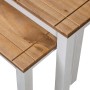 Mesas apilables 2 uds madera maciza pino Panama Range blanco en Mesas auxiliares | Comprar online en Foru.es