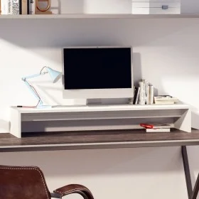 Soporte de monitor madera maciza de pino blanco 100x27x15 cm de vidaXL, Muebles TV - Ref: Foro24-813930, Precio: 31,34 €, Des...