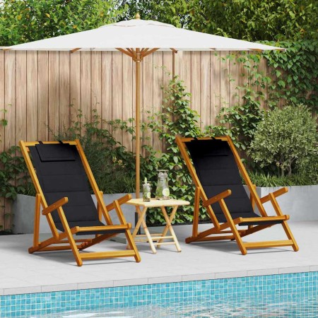 Silla de playa con cojín 2 pcs Marrón 61.5 x 123 x 82cm en Sillas de jardín | Comprar online en Foru.es