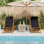 Silla de playa con cojín 2 pcs Marrón 61.5 x 123 x 82cm en Sillas de jardín | Comprar online en Foru.es