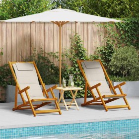 Silla de playa con cojín 2 pcs Marrón 61.5 x 123 x 82cm en Sillas de jardín | Comprar online en Foru.es